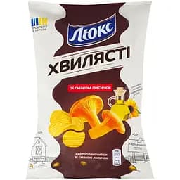 Чипсы Люкс волнистые со вкусом лисичек 125 г (872080)