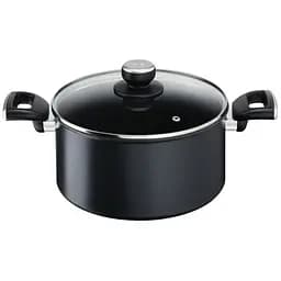 Tefal Каструля Unlimited, скляна кришка, 5,3 л, чорний, алюміній