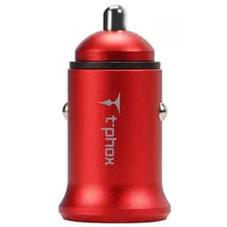 Автомобільний зарядний пристрій T-PHOX Zega 3.1A Dual USB red