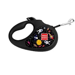 Повідець-рулетка для собак Waudog R-leash рисунок NASA XS до 12 кг 3 м светоотражаюча стрічка
