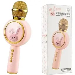 Микрофон G-Toys Караоке Karaoke speaker X6 Pink, беспроводной