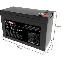 Акумулятор Cyclen 12.8V 6AH LiFePo4 - мініатюра 6