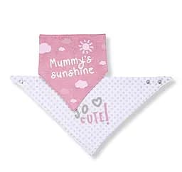 Слюнявчик BabyOno So Cute, 42х21 см, 2 шт., белый с розовым (879/03)