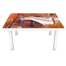 Вінілова наклейка на стіл Осінній Ліс самоклеючі дерева Природа Помаранчевий 60х120 см Happy Pocket Z181376 - мініатюра 2