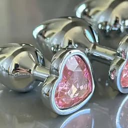 Анальна серце пробка, металева пробка з каменем, плаг, втулка, інтимні іграшки. Розмір M