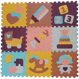 Ігровий килимок-пазл Baby Great Цікаві іграшки, 92х92 см (GB-M1601)