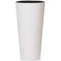 Горщик для квітів Prosperplast Tubus високий, глянець з вкладкою 2 в 1, 8 л білий (75947-449)