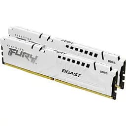 Модуль пам'яті для комп'ютера DDR5 64GB (2x32GB) 5200 MHz FURY Beast White Kingston Fury (ex.HyperX) (KF552C40BWK2-64) - мініатюра 2