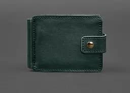 Шкіряне портмоне 13.1 затискач з хлястиком зелений краст