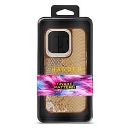 Кожаный чехол для Apple iPhone 14 Pro, Harder Snake Pattern, бежевый, термополиуретан ТПУ + экокожа с текстурой змеиной кожи, панель, защита корпуса, противоударный, микрофибра, рамка вокруг камеры, защита всего корпуса, (ARM76806) - мініатюра 3