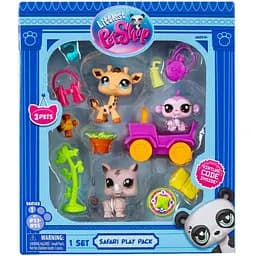 Игровой набор Littlest Pet Shop Сафари 00524 аксессуары и 3 фигурки
