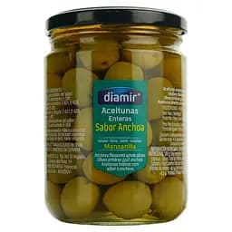 Оливки зелені Diamir з кісточкою Аромат анчоуса Manzanilla 420 г