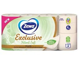 Уцінка. Туалетний папір Zewa Exclusive Natural Soft чотиришаровий 8 рулонів - мініатюра 2