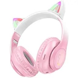 Наушники Hoco Bluetooth W42 Cat Ears over-ear BT headphones розовые