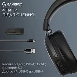 Навушники GamePro Asgard Skadi Wireless Black (HSW191B) - мініатюра 6