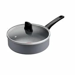 Tefal Сотейник Halo, 24см, з кришкою, алюміній, бакеліт, скло, сірий