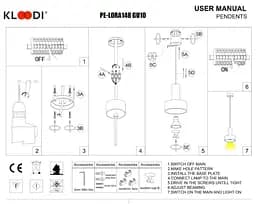 Світильник підвісний KLOODI DECO PE-LORA148 GU10 BK - мініатюра 3