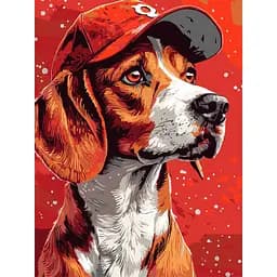 Картина по номерам Strateg Пес в кепке 30х40 см (SS-1260)