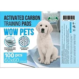 Пелюшки для тварин Wow Pets Аtivated Carbon Training Pads з активованим вугіллям 60 х 60 см 100 шт.