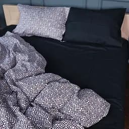 Простыня MirSon Сатин 22-1386 Geometric Black 110х160 см (2200010472929)