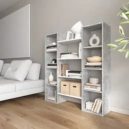 Книжкова полиця стелаж для книг Vays D-8 Бетон-Білий сучасна полиця ЛДСП 130x30x140 см для дому офісу вітальні