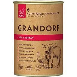 Влажный корм для взрослых собак Grandorf Beef & Turkey с говядиной и индейкой 400 г