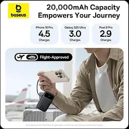 Зовнішній акумулятор Baseus EnerFill FC31 with 2 Built-in Cables 20000mAh 22.5W чорний - мініатюра 8