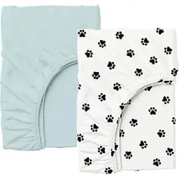 Набір простирадл на резинці Cosas LIGHT BLUE PAWS 60х120х12 см (SetSheet_LightBlue_Paws_120x60)