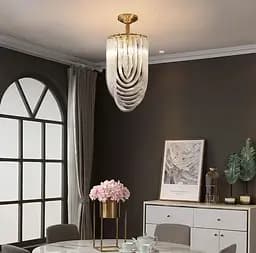 Подвесной светильник Flow Light в золотом каркасе Ø 20 см Line F | Ст. SA36-200