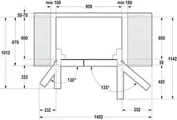 Холодильник Gorenje SBS 179x68x91см 2 двері Х-368 л М-167 л A++ NF Plus Інвертор диспенсер Дисплей сірий (NRS9EVX1) - мініатюра 10