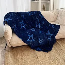 Плед Love You Созвездие грез 150x200 см велсофт темно-синий (9101)
