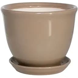 Керамічний горщик Nana Keramiks Глорія 14 л глянець мокко (gloria-14-mok)