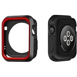 Силиконовый защитный корпус Primo для Apple Watch 38 мм Black/Red