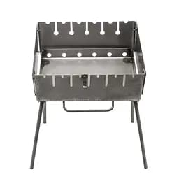 Розкладний розбірний мангал валіза дворівневий на 6 шампурів, Wood&Steel Чорний 82021