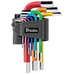 Набір шестигранних ключів Bradas HX 1,5-10 мм 9 шт короткі (DIY-HKH42-SH/B)