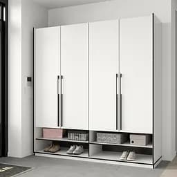 Шафа для одягу Flamecame у передпокій зі штангою та поличками на 4 двері FR-10 Білий