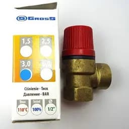 Клапан запобіжний Gross GR2002 для систем опалення 1/2" ВВ 2,5 бар 30412 - мініатюра 3