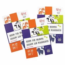 Альбом-склейка для малювання Cats А4 100г/м2 20л ROSA Kids - мініатюра 2