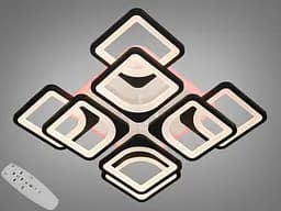 Потолочная кухонная лед люстра с пультом, подсветкой, 130W, черная