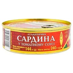 Сардина Riga Gold атлантична в томатному соусі 240 г
