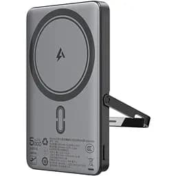 УМБ Acefast Magnetic Wireless 5000mAh 18W PD,QC3.0 USB-C In/Out,with holder, ультра тонкий M16 Black - мініатюра 3