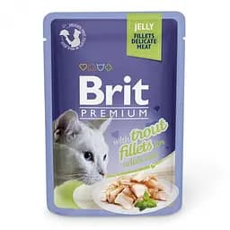 Вологий корм Brit Premium Cat Pouch для кішок, філе форелі в желе, 85 г