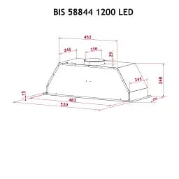 Витяжка повновбудована Perfelli BIS 58844 BL 1200 LED - мініатюра 11