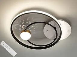 Стильная светодиодная потолочная люстра кольца, 35 Вт, черная+белая