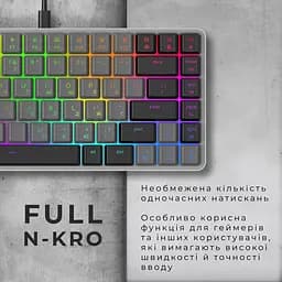 Клавіатура GamePro Red Swich Low Profile RGB USB Dark Gray дротова (MK141R) - мініатюра 9