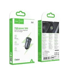 АЗП Hoco Z62 Energy single-port QC3.0 car charger Black - мініатюра 2