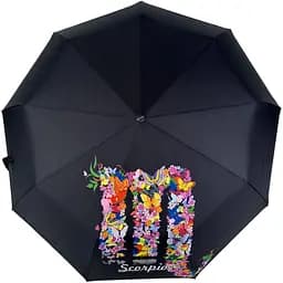 Женский складной зонтик полный автомат Rain 98 см черный