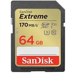 Карта памяти Sandisk 64GB SD C10 UHS-I U3 R170/W80MB/s Extreme V30 (SDSDXV2-064G-GNCIN)