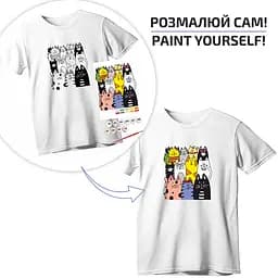 Футболка-розмальовка, Котики , бавовна 100%, розмір S, ROSA Talent