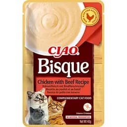 Влажный корм для кошек Inaba Ciao Churu Bisque пюре с курицей и говядиной 40 г